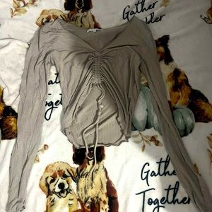 cropped light weight shirt